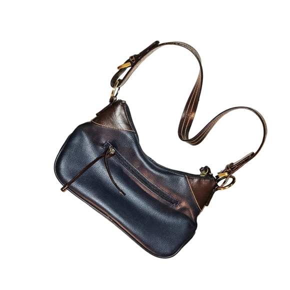 CL America Dark Blue & Brown Leather Purse - Picture 2 of 6